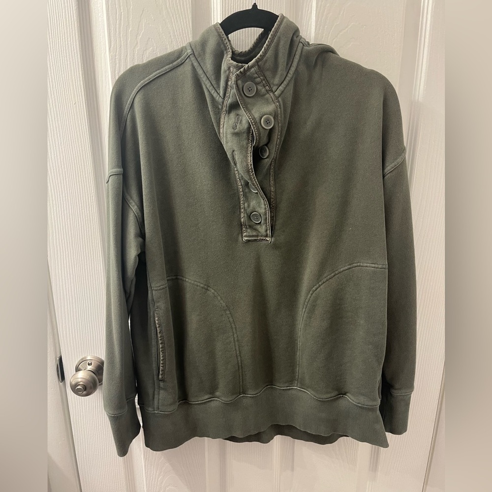Aerie Green Knit Fabric Sweatshirt